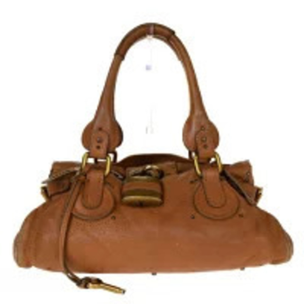 Chloe Paddington Shoulder Bag Handbag Brown Leather Padlock